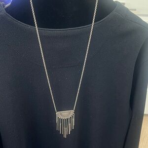 American Eagle Outfitters Silver Fringe Pendant Necklace